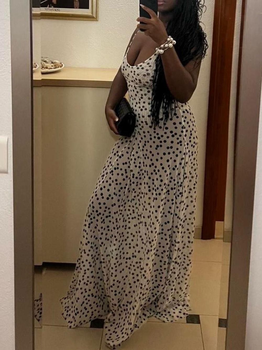Flowy polka dot dress